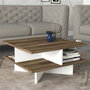 Hanah Home Hamton Mesa de Centro Nogal y Blanco